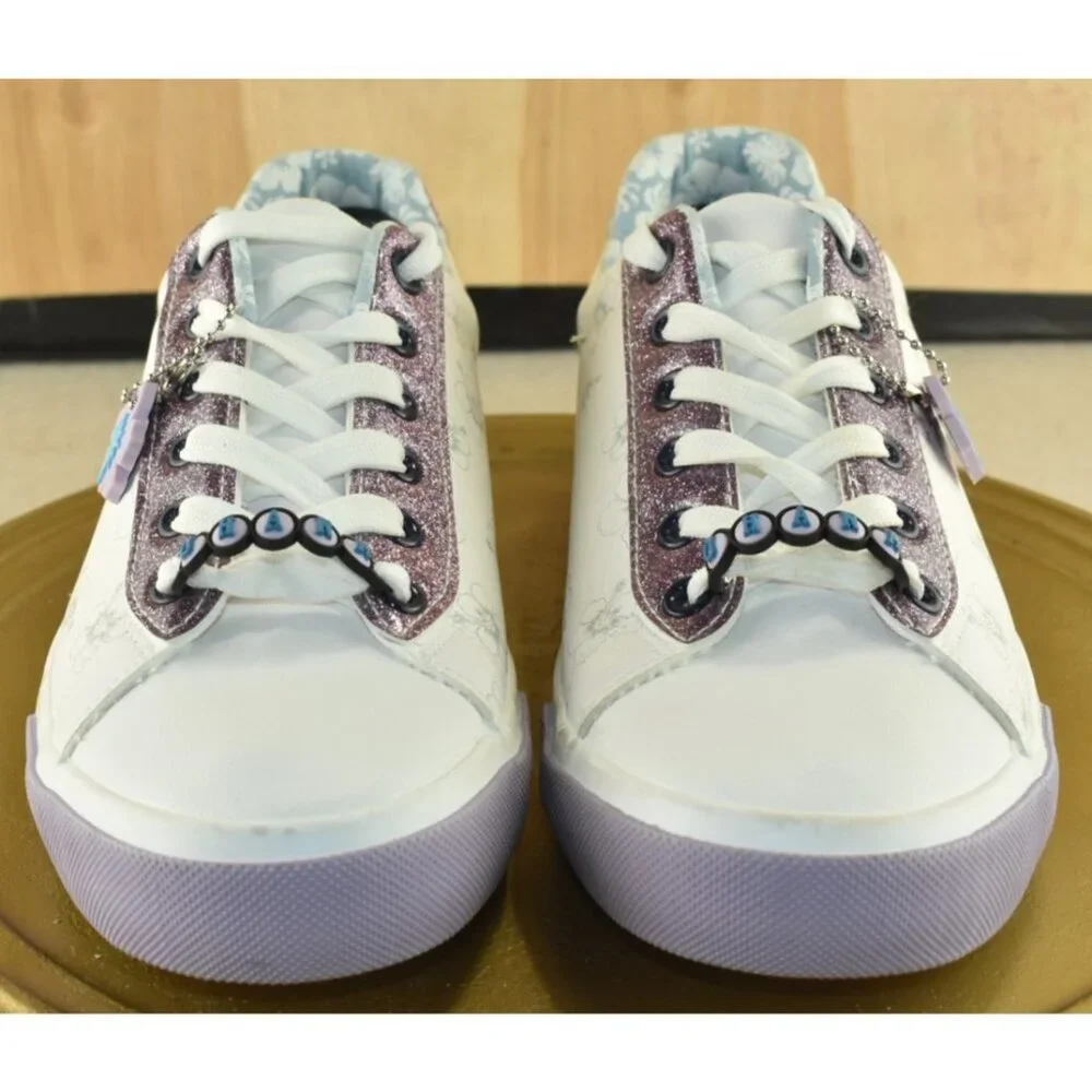 Disney GroundUp Women Shoes Size 8 Lilo & Stitch Ohana Low Top Sneakers w/Charms
